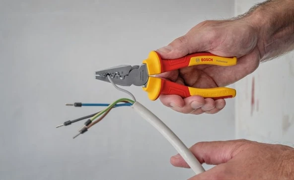 BOSCH VDE 1000 Volt İzoleli Kablo Pabucu Sıkma Pensesi 180 mm (1600A02NE6) - 10
