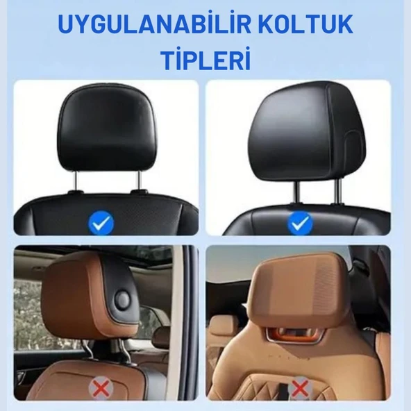 Polham Ultra Konforlu Araç İçi Ön ve Arka Koltuklara Uyumlu Yastık, Ergonumik Katlanabilir Araç Koltuk Yastığı - 5