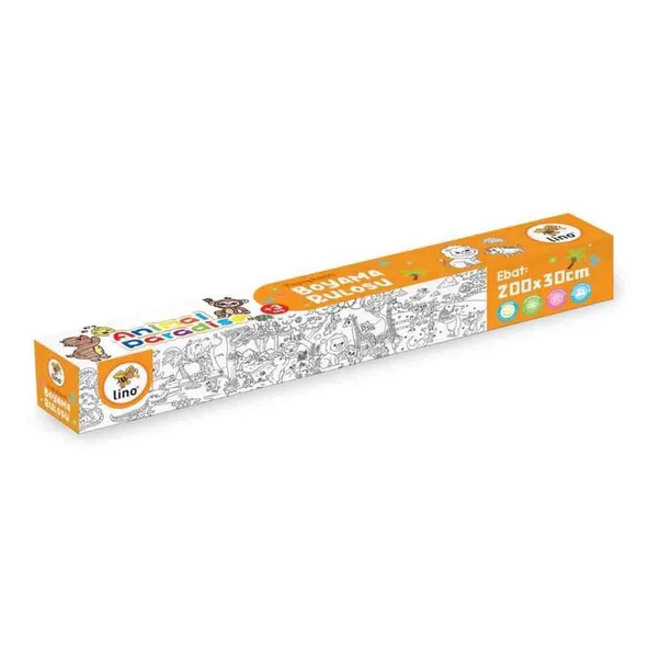 Carioca 4'lü Boyama seti + Lino Yapışkanlı Boyama Kağıdı 200x30 cm Anımal Paradıse - 2