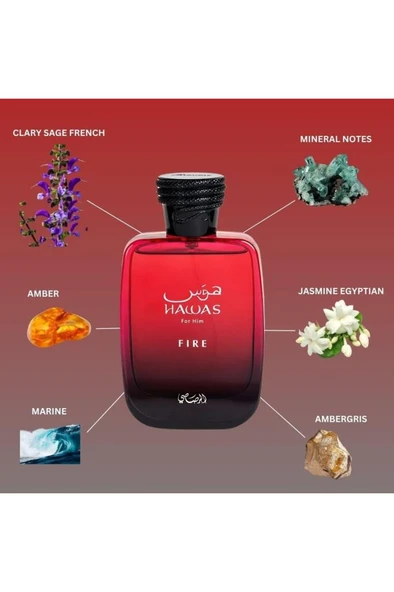 Rasasi Hawas Fire EDP 100ml Erkek Parfümü - 3
