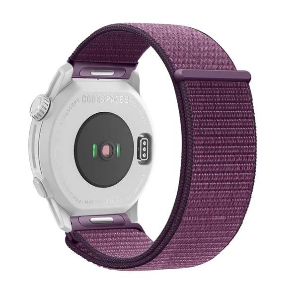 COROS PACE 2/PACE 3/APEX 42mm Akıllı Saat için Elastik Naylon Spor Loop Kordon - Mor