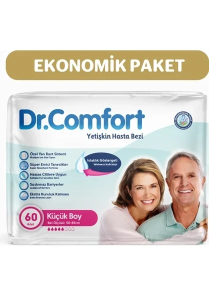 Dr.Comfort Yetişkin Bel Bağlamalı Hasta Bezi Small 30'Lu 2 Paket 60 Adet