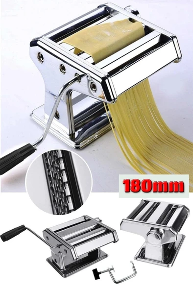 Büyük Boy Paslanmaz Çelik Manuel Erişte Ve Makarna Makinesı 180mm VD6176