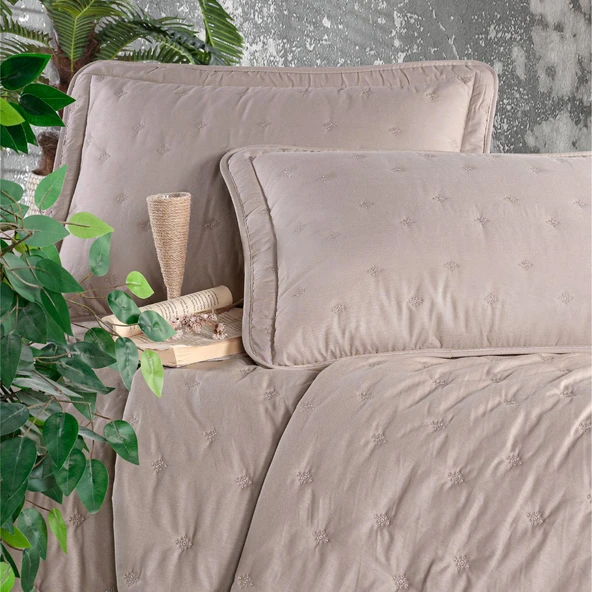 Clasy Microfiber Nakışlı Çift Kişilik Yatak Örtüsü Seti Aspendos - 3