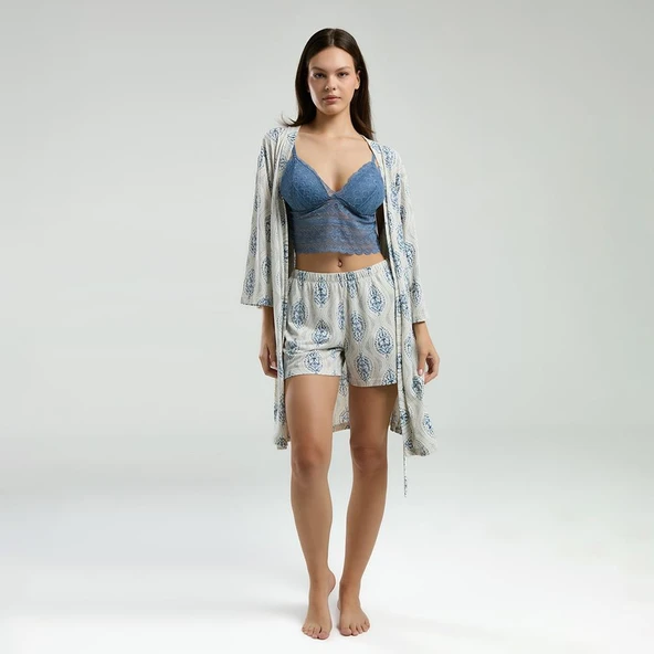 Arnetta 3260S Kadın 3lü Yazlık Pijama Takım - 2