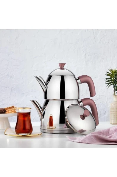 Schafer Alexa Aile Boyu Çelik Çaydanlık Takımı 4 Parça Rosegold
