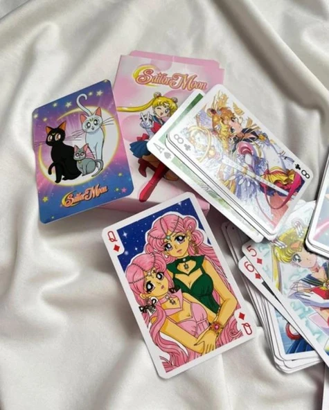 İskambil Kağıdı Anime Sailor Moon Poker Oyun Kartı 54 Adet İskambil Destesi - 3