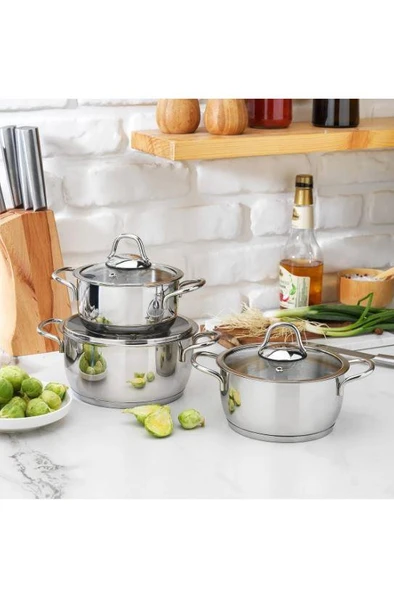Schafer Eva Çelik Tencere Seti 6 Parça-Inox
