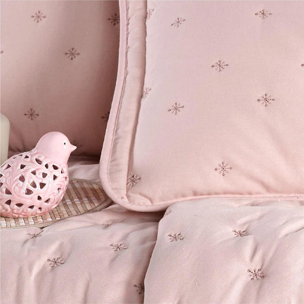 Clasy Microfiber Nakışlı Çift Kişilik Yatak Örtüsü Seti Aspendos - 6
