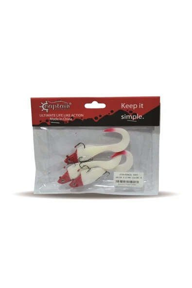 3559 Pencil Soft 10cm 12,5gr Turna Levrek Silikonu 3'lü Paket  01 - Resim 2