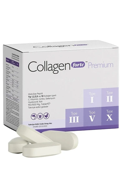 Collagen Forte Platinum Premium 5 Tip Kolajen, Hyalüronik Asit, Çinko, Selenyum & Vitamin C, 90 Tablet - 3