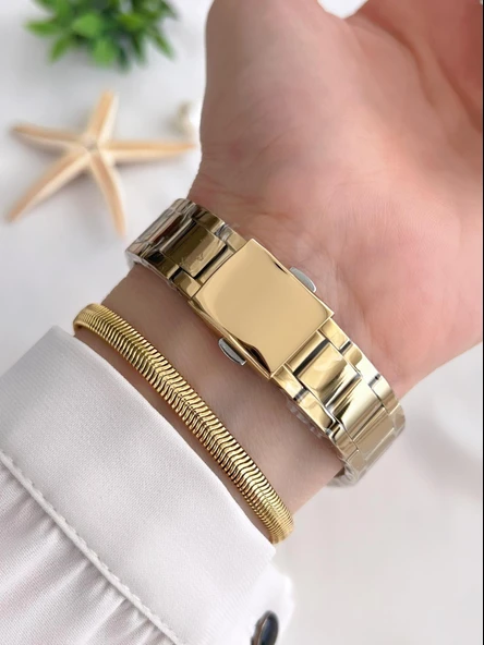 Ferrucci Kadın Kol Saati+Bileklik Özel Seri Çelik Kordon Kararma Renk Atma Yapmaz VS.BLKT.0303 - Resim 3