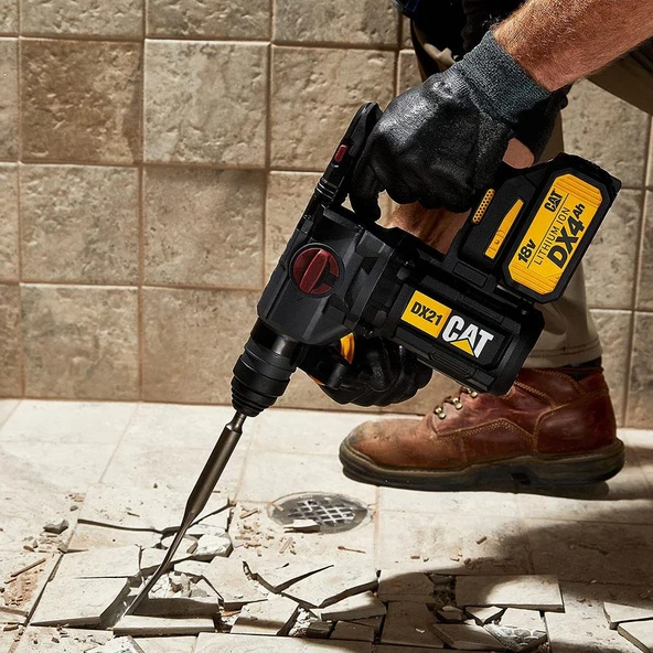 CAT DX21 18Volt 4.0Ah 2.2J Li-ion Çift Akülü Şarjlı Kömürsüz Profesyonel SDS-Plus Pnömatik Kırıcı/Delici - 4