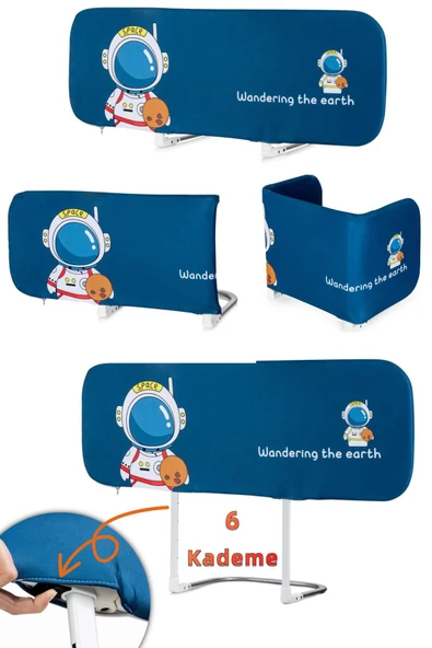 Wellgro Katlanır Yatak Bariyeri, 150x75 cm Çocuk Yatak Korkuluğu Mavi