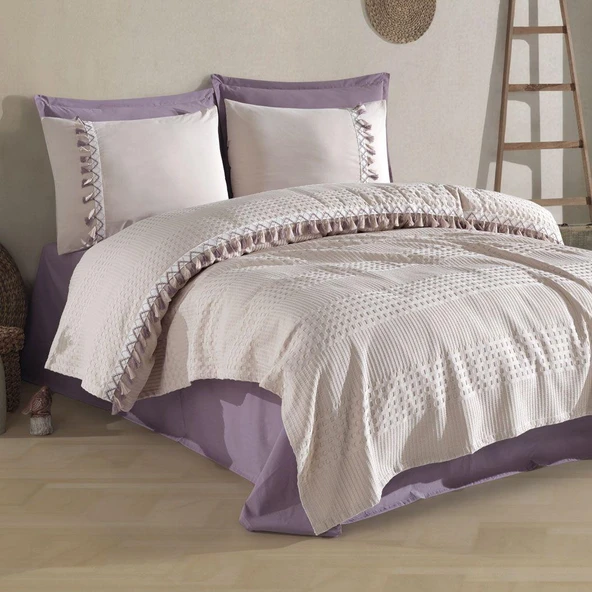 Clasy %100 Pamuk Çift Kişilik Pike Takımı Bohamline - 10