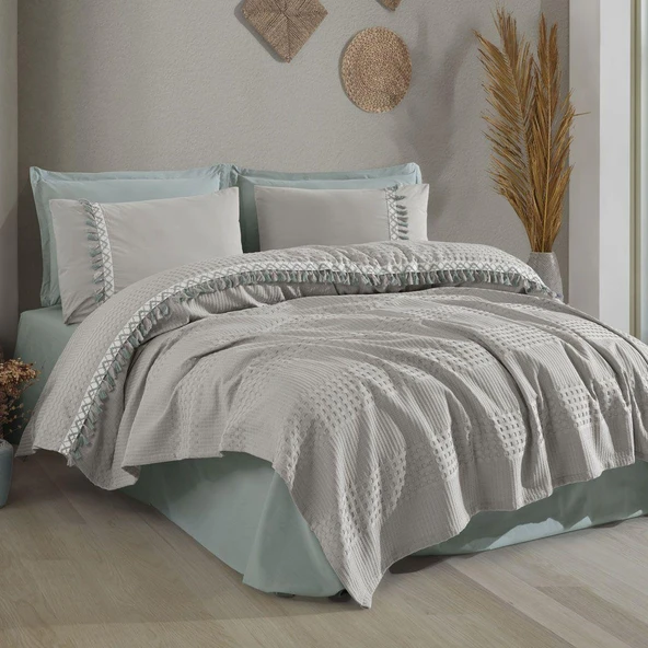 Clasy %100 Pamuk Tek Kişilik Pike Takımı Bohamline