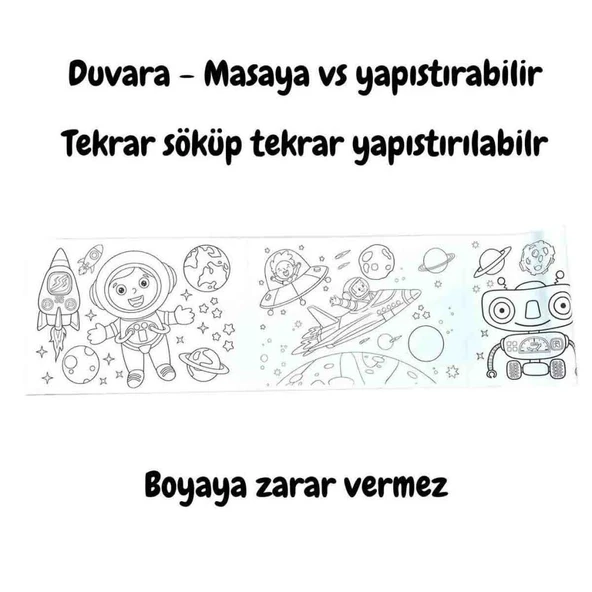 Carioca 4'lü Boyama Seti +Lino Yapışkanlı Boyama Kağıdı 86x20 cm Dream Space - 3