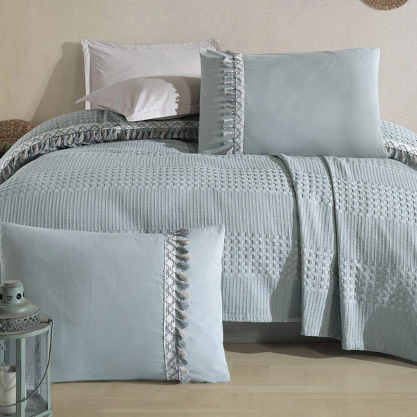 Clasy %100 Pamuk Çift Kişilik Pike Takımı Bohamline - 8