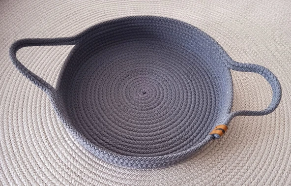 DEKORATİF TEPSİ SEPET 28CM GRİ BANYOÖRME DÜZENLEYİCİ ORGANİZER MUTFAK