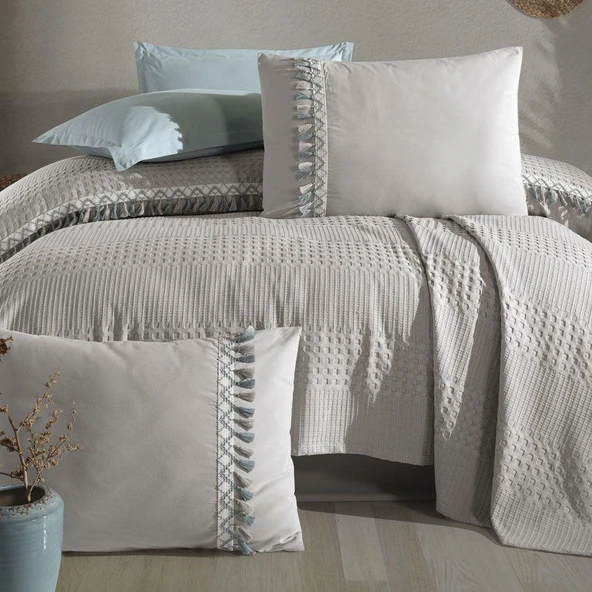 Clasy %100 Pamuk Çift Kişilik Pike Takımı Bohamline - 2