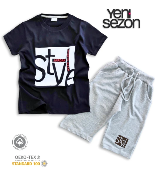 Triliya Pamuklu Unisex Çocuk Kapri Takımı (Cepli & Kordonlu, 3-12 Yaş) TRL-37 - 2