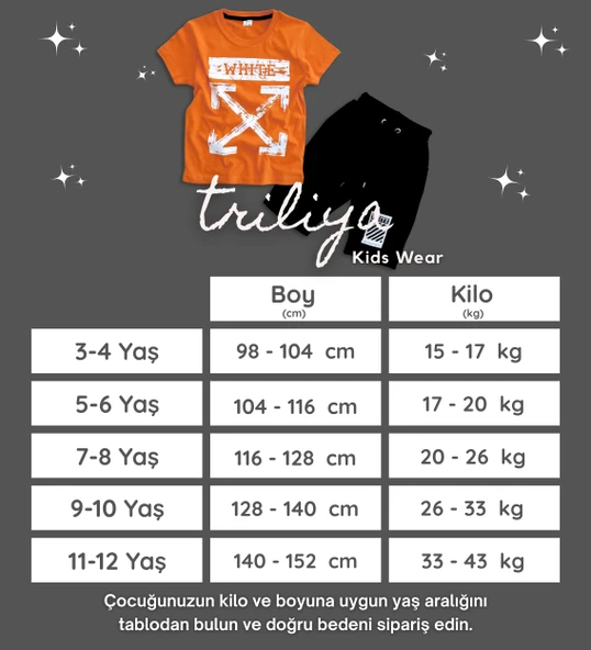 Triliya Pamuklu Unisex Çocuk Kapri Takımı (Cepli & Kordonlu, 3-12 Yaş) TRL-56 - 5