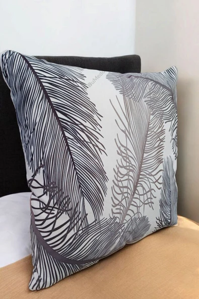 Dijital Baskılı Karışık Desenli Dekoratif Şık 2'li Tek Taraflı Kırlent Yastık Kılıfı - 2