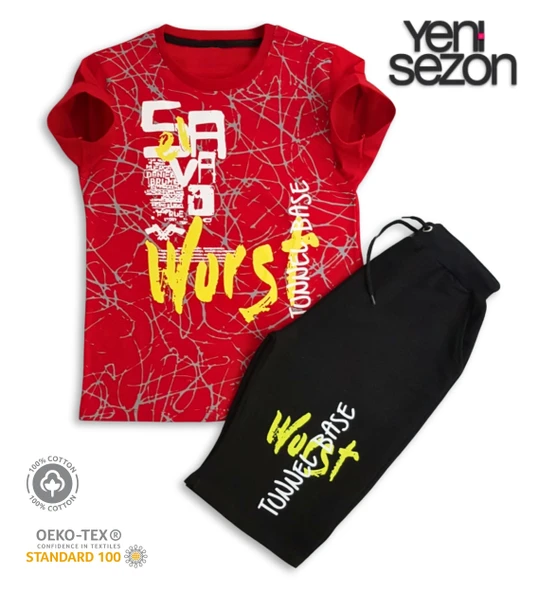 Triliya Pamuklu Unisex Çocuk Kapri Takımı (Cepli & Kordonlu, 3-12 Yaş) TRL-57 - 2