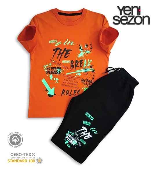 Triliya Pamuklu Unisex Çocuk Kapri Takımı (Cepli & Kordonlu, 3-12 Yaş) TRL-37 - 6