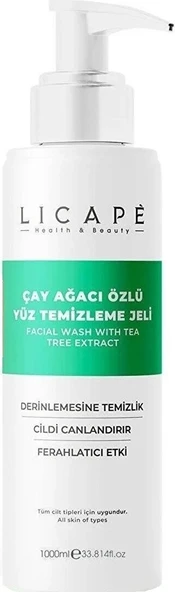 Licape Çay Ağacı Özlü Yüz Temizleme Jeli 1000ml