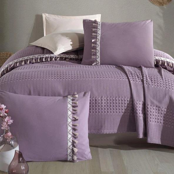 Clasy %100 Pamuk Tek Kişilik Pike Takımı Bohamline - 4