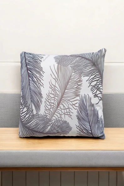 Dijital Baskılı Karışık Desenli Dekoratif Şık 2'li Tek Taraflı Kırlent Yastık Kılıfı - 3