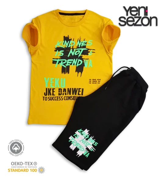 Triliya Pamuklu Unisex Çocuk Kapri Takımı (Cepli & Kordonlu, 3-12 Yaş) TRL-37 - 4