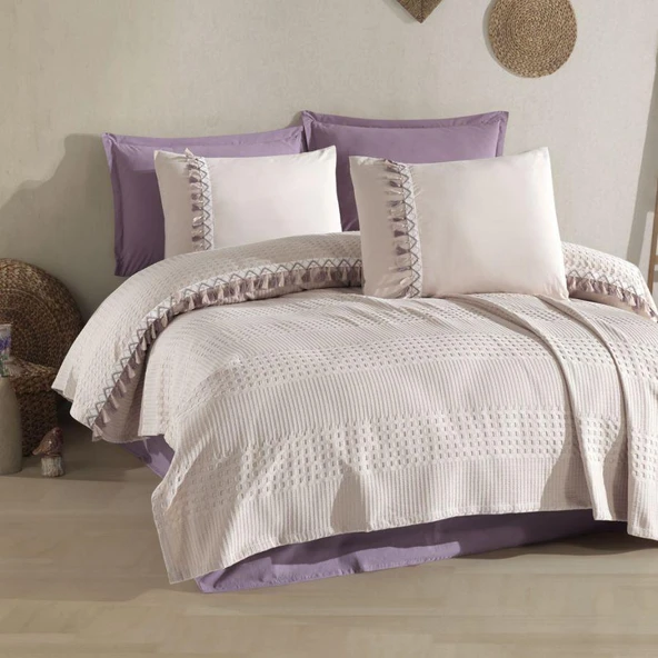 Clasy %100 Pamuk Tek Kişilik Pike Takımı Bohamline - 9