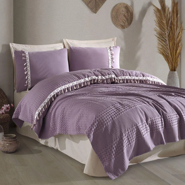 Clasy %100 Pamuk Çift Kişilik Pike Takımı Bohamline - 3