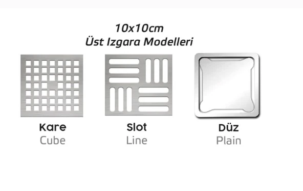 Borden İkon.10.50.syh Yer Süzgeci 10x10 Paslanmaz Çerçeve Siyah Q50