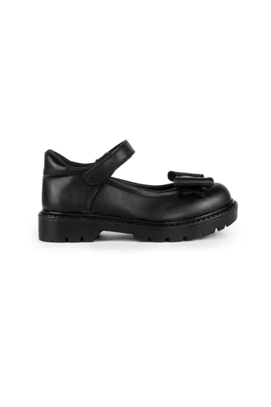 Günlük Kullanıma Uygun Kız Çocuk Siyah Okul Babet - 2