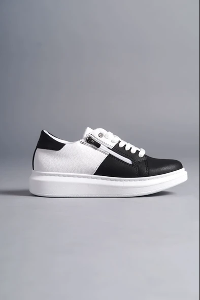 Bağcıklı ve Fermuarlı Cilt Erkek Günlük Sneaker Ayakkabı - 4