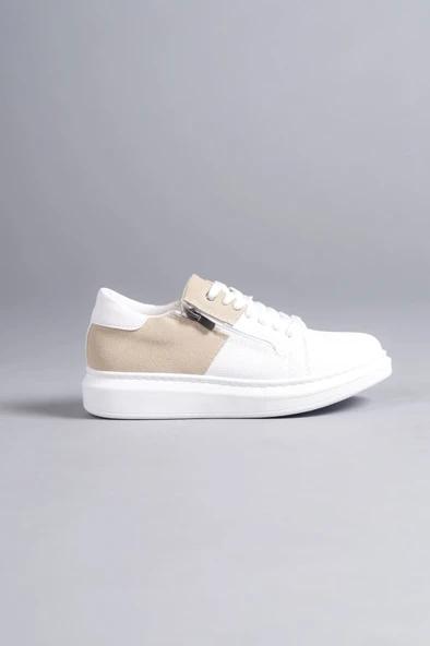 Bağcıklı ve Fermuarlı Cilt Süet Erkek Günlük Sneaker Ayakkabı - 4