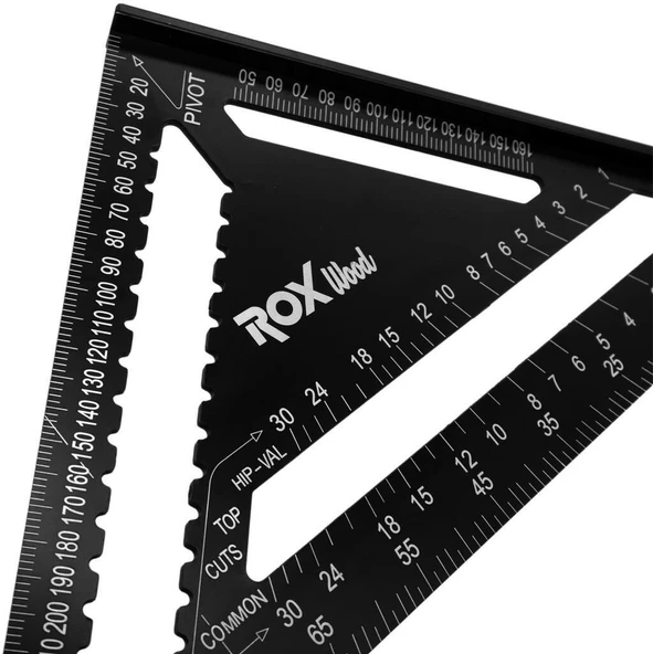 Rox Wood 0089 Alüminyum Üçgen Marangoz Gönye 305 x 430 mm - 9