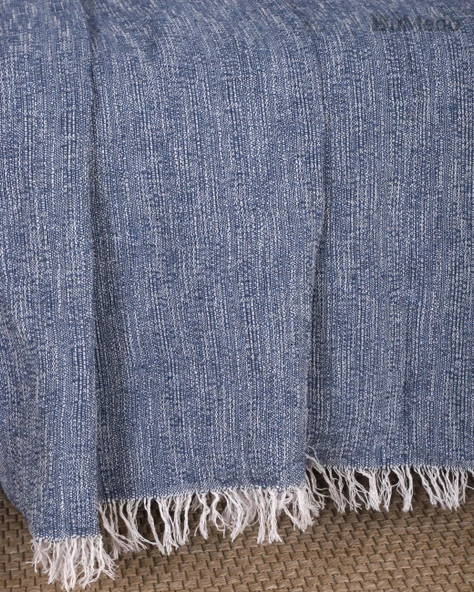 Çok Amaçlı Pamuklu Kaliteli Sık Dokuma 175X215 Cm Kaymaz Koltuk Kanepe Örtüsü (Lacivert) - Resim 3