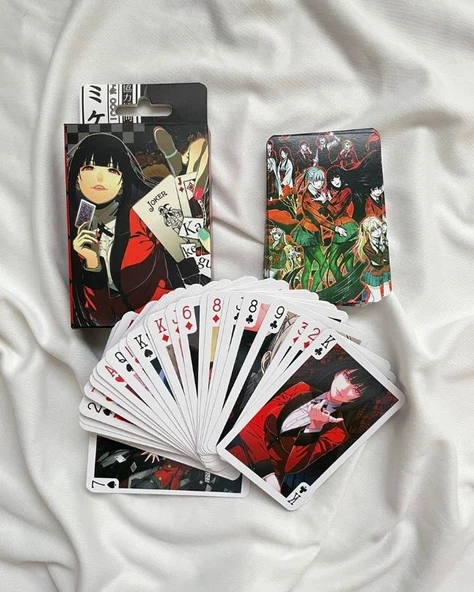 İskambil Kağıdı Anime Kakegurui Poker Oyun Kartı 54 Adet İskambil Destesi