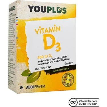 Youplus Vitamin D3 400 IU Damla 20 ml