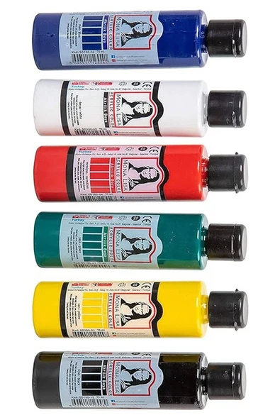 Alex Schoeller Çok Amaçlı Sanatsal Blok 35x50 200 gr 15 Yaprak Monalisa 70 ml Akrilik Boya 6 Renk Plastik Spatula Fırça - 5