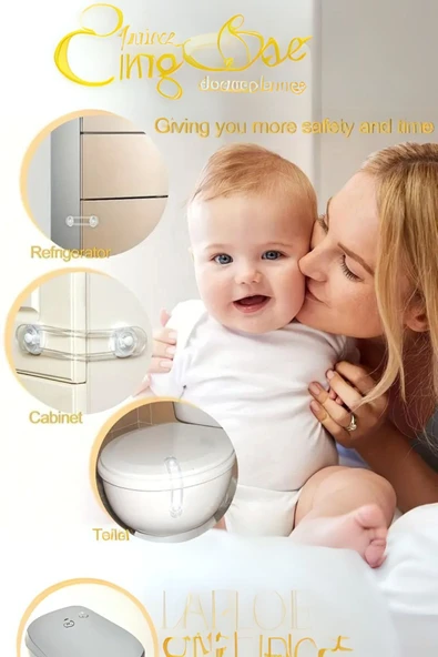 Mithra Life 4 Adet Çekmece Dolap Pencere Bebek Çocuk Güvenlik Kilidi MIT1171 - 8