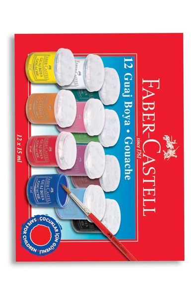 Alex Schoeller Çok Amaçlı Sanatsal Blok 35x50 200 gr 15 Yaprak Faber 12 Renk 20 ml Guaj Boya Plastik Spatula Fırça - 5
