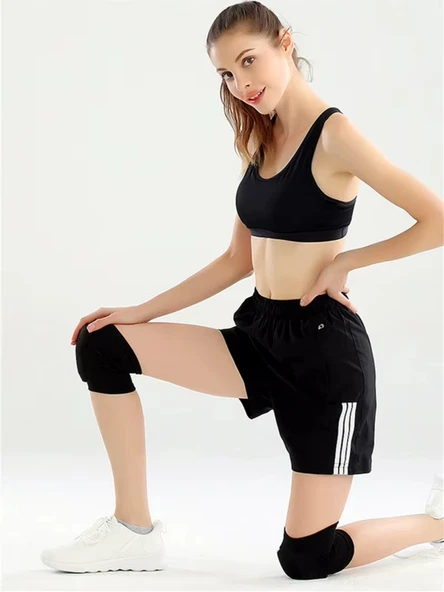 Siyah Dizlik Darbe Emici Sünger Voleybol Dizliği Tenis Bisiklet Dizliği - 5