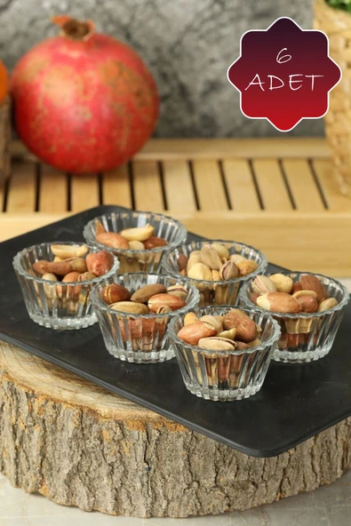 Mithra Life 6 lı Cam Kahve Yanı Lokumluk, Mini Sosluk, Reçellik, Mini Kase MIT1172