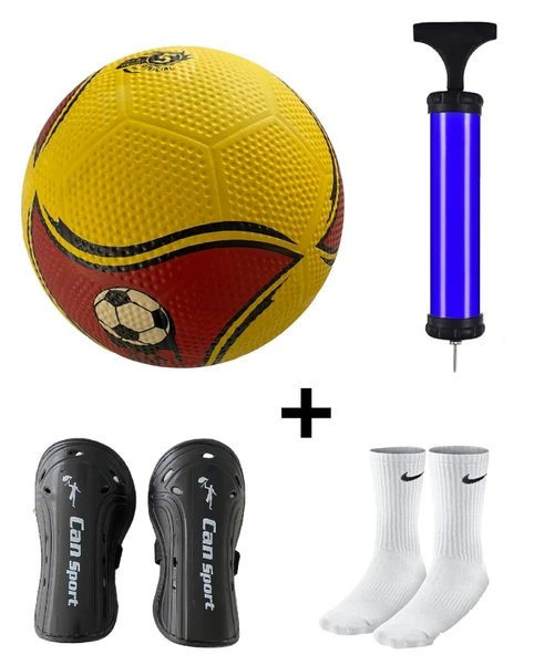 Maç Topu Dikişsiz Sert Zemin Futbol Topu Çim Topu+Tekmelik+Pompa+Çorap Seti - 2