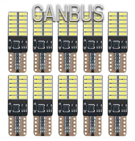 10 Adet T10 Led 12-24 Volt Park Plaka Tavan Ampulü 24 Ledli Beyaz ürün görseli
